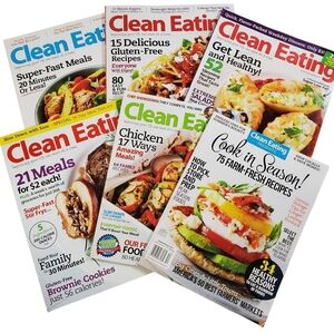 🟢 Clean Eating Magazines Healthy Living & Whole Food Recipes Set D